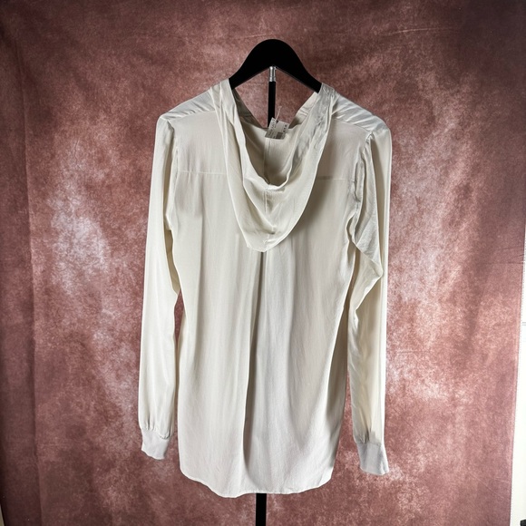 Gold Hawk Silk Hoodie Blouse NWT $179 Ivory 🤍 - Picture 4 of 8